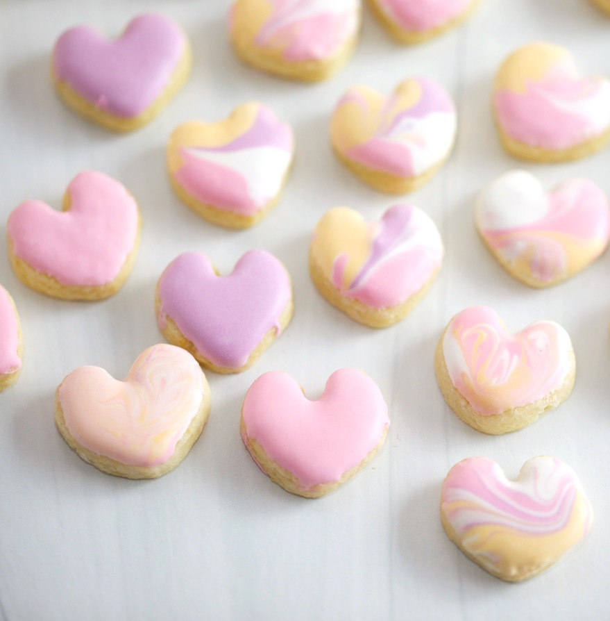 Tiny Swirly Twirly Sugar Cookies Hearts