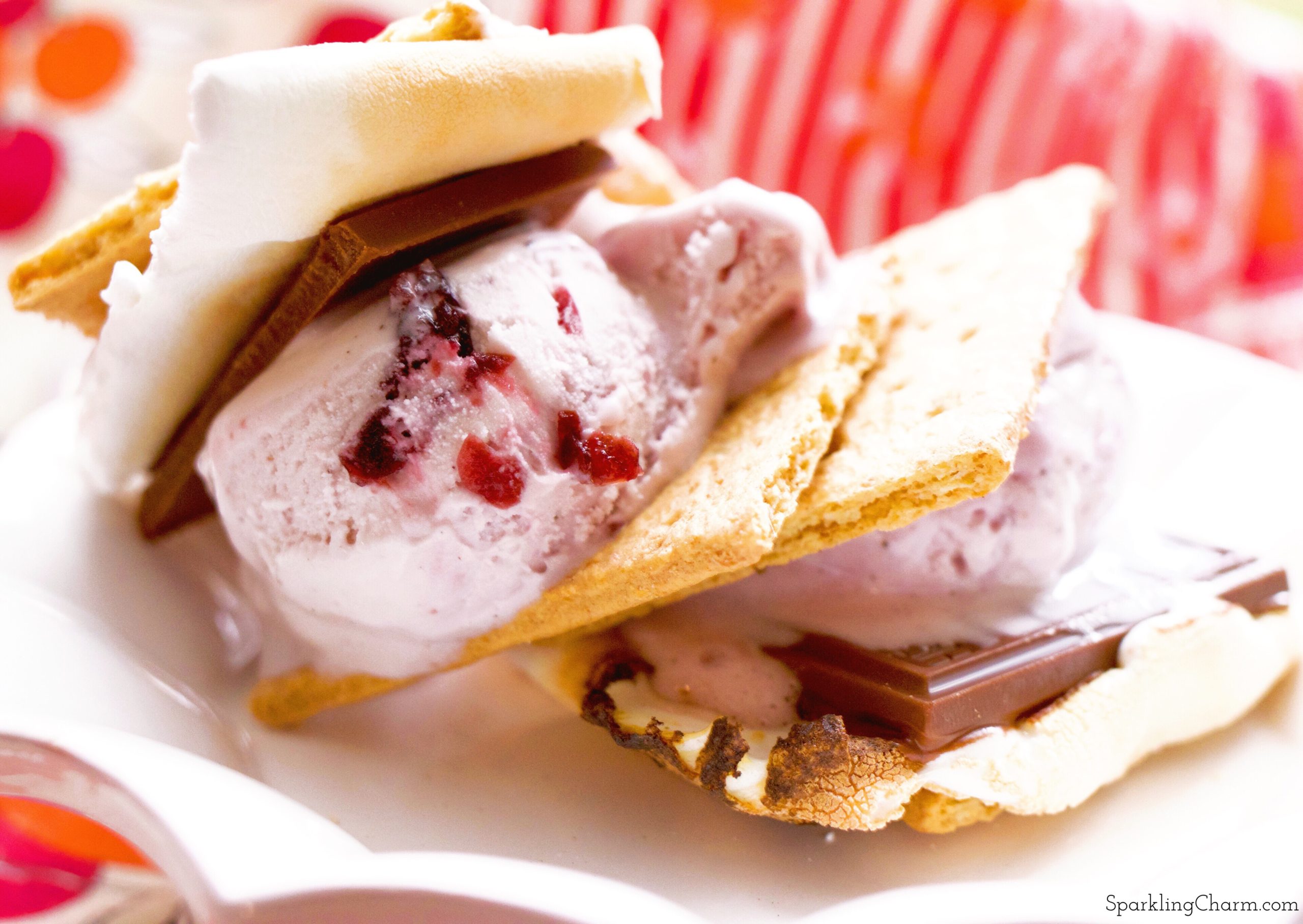 Cherry Ice-Cream S’mores Sandwiches