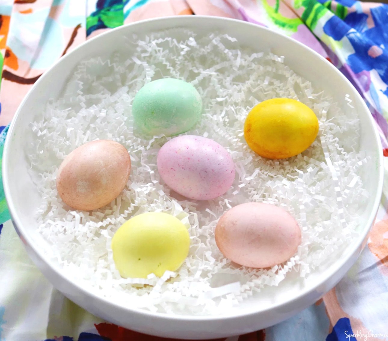 Eggs dyed with fruits and vegetables