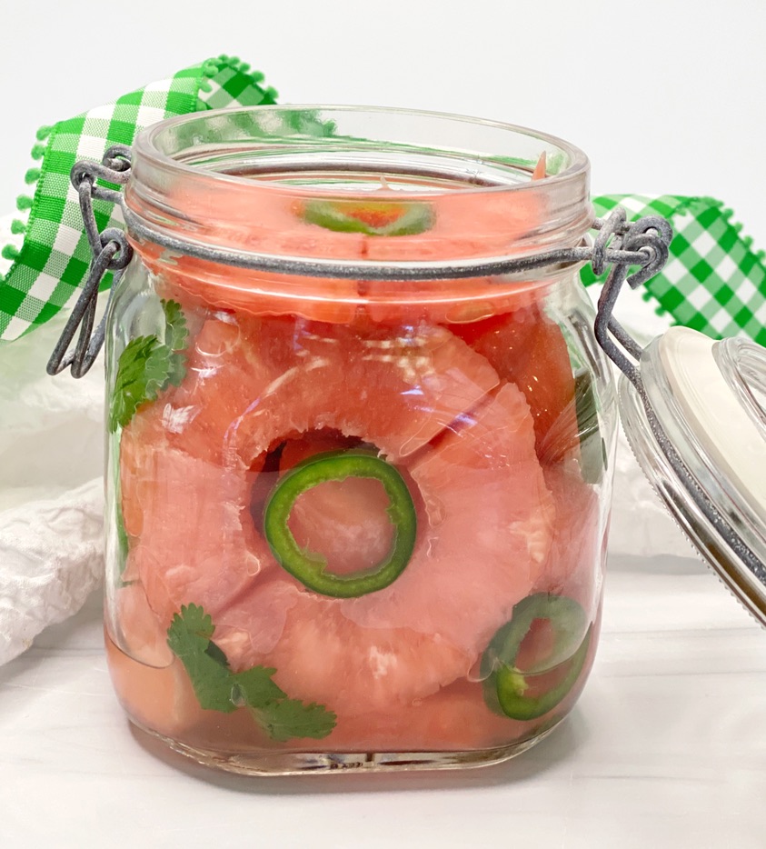 Spicy Pickled Pink Pineapple