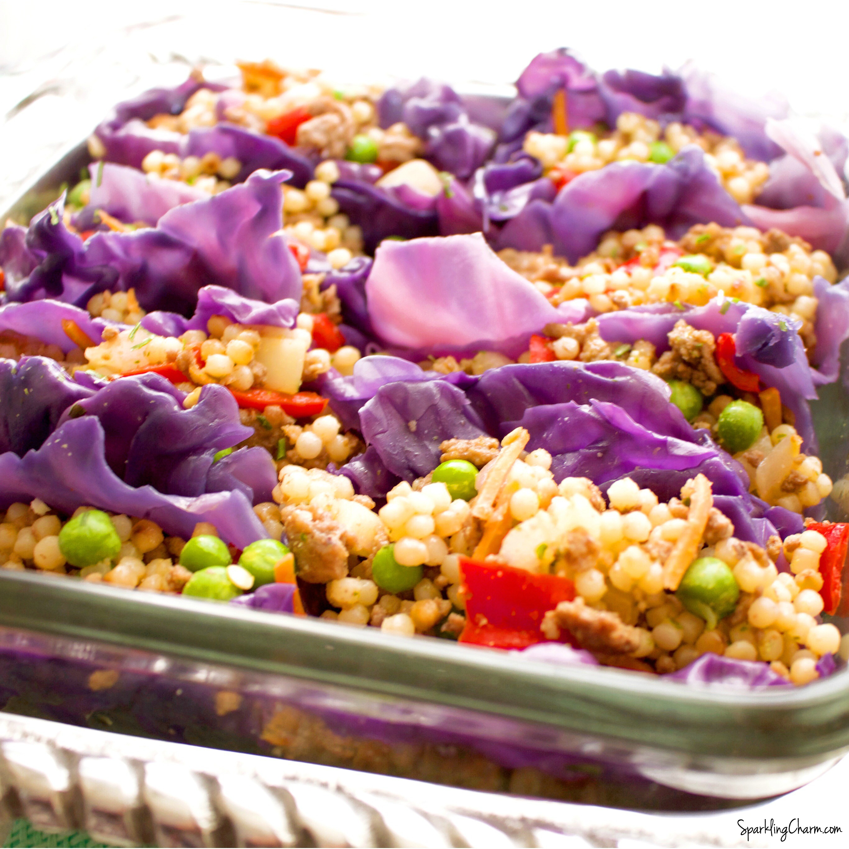 Rainbow Couscous Cabbage Cups